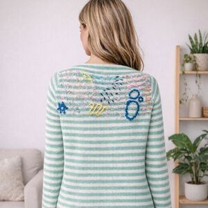 Art Cardi: Hand-Embroidered Wearable Art Sweater (100% Cotton) Made in Spain